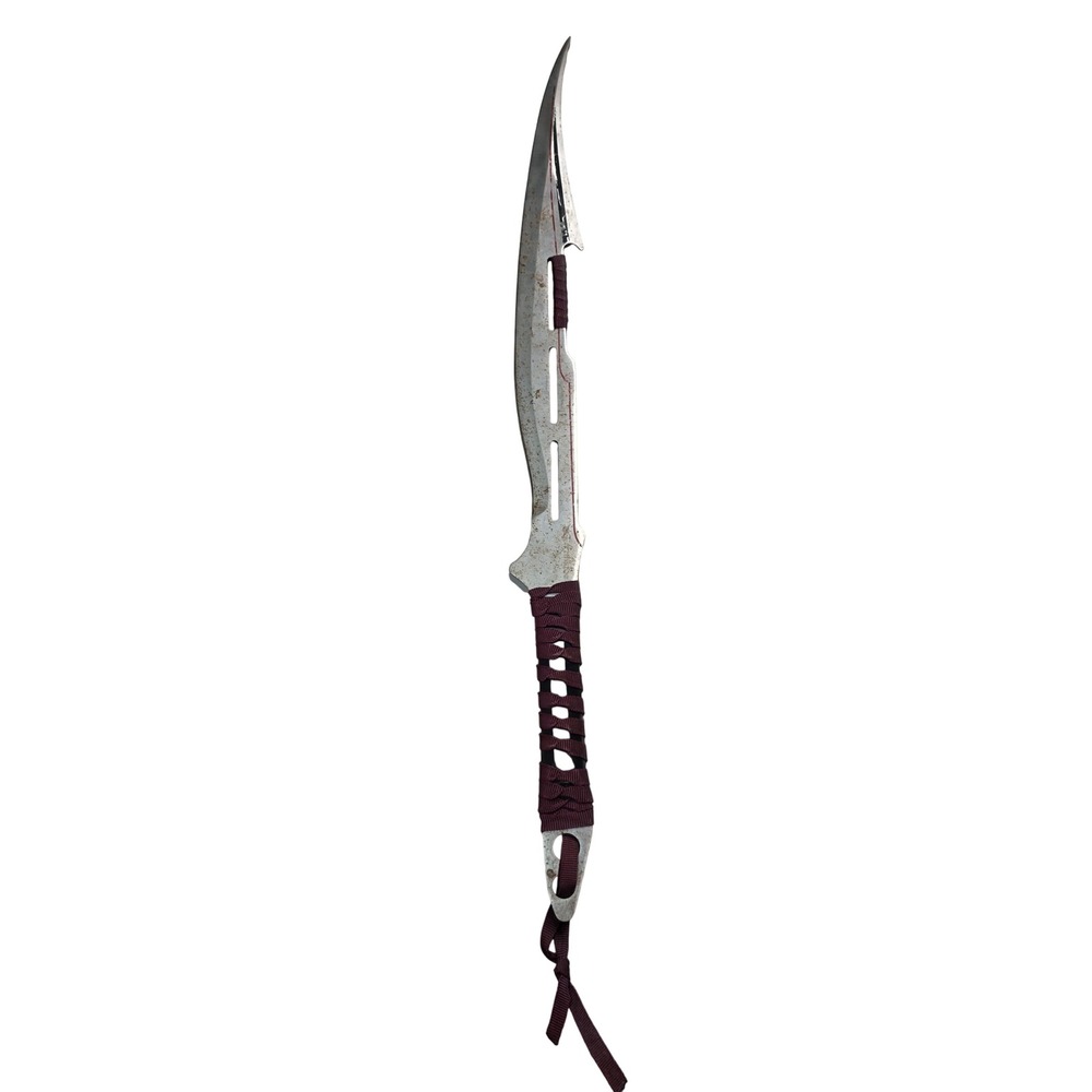 Fortunado Fantasy Sword 27.5 Inch Curved Blade Maroon Cord Wrapped Handle